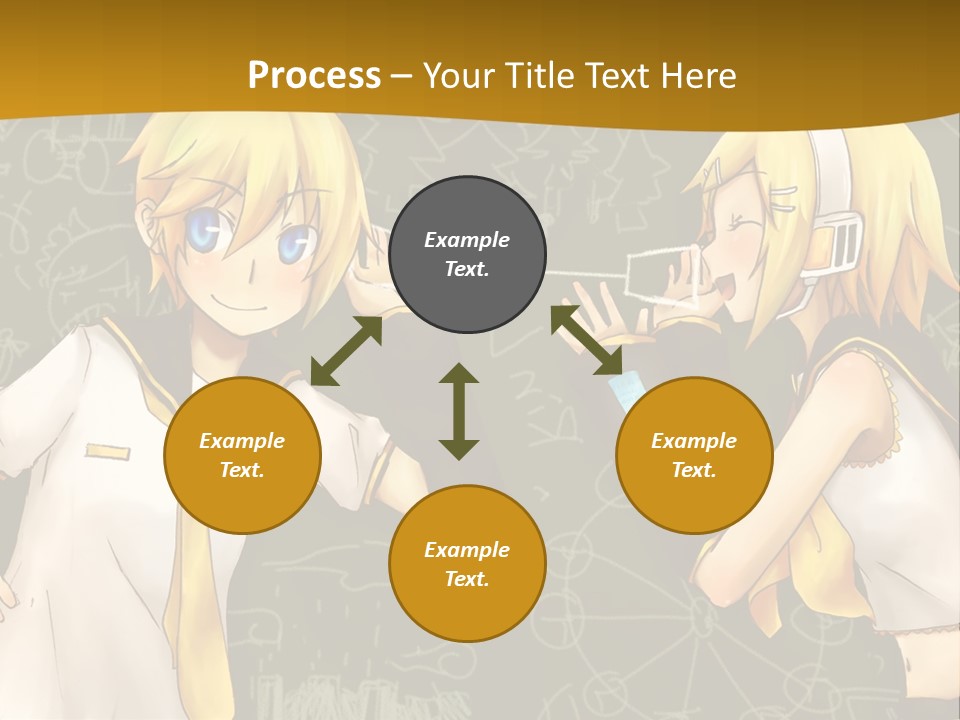 A Couple Of Anime Girls Standing Next To Each Other PowerPoint Template