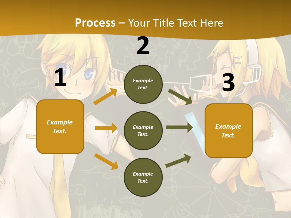 A Couple Of Anime Girls Standing Next To Each Other PowerPoint Template