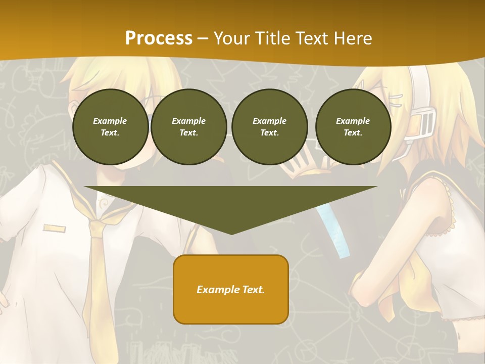 A Couple Of Anime Girls Standing Next To Each Other PowerPoint Template