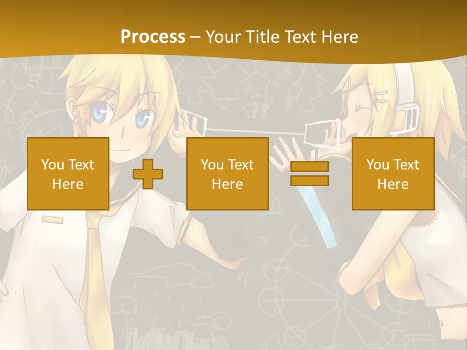 A Couple Of Anime Girls Standing Next To Each Other PowerPoint Template