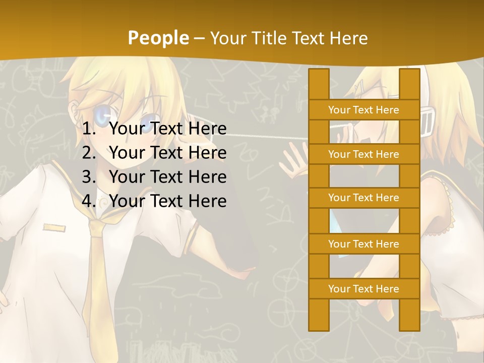 A Couple Of Anime Girls Standing Next To Each Other PowerPoint Template