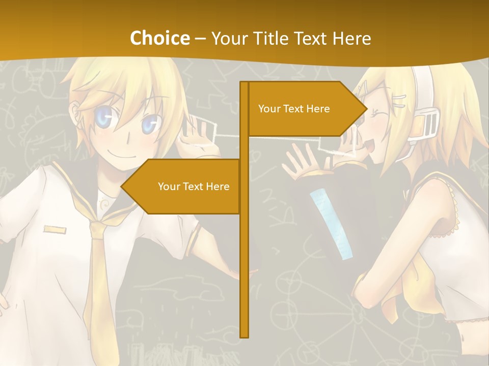 A Couple Of Anime Girls Standing Next To Each Other PowerPoint Template
