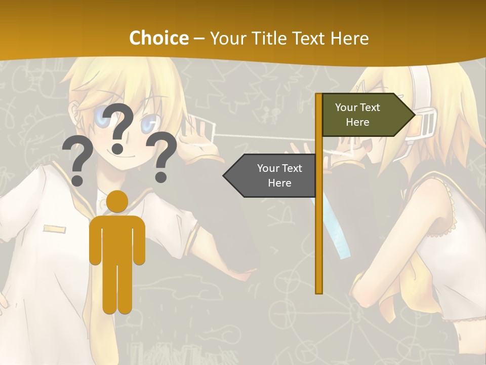 A Couple Of Anime Girls Standing Next To Each Other PowerPoint Template