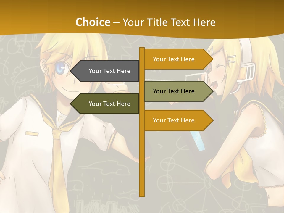 A Couple Of Anime Girls Standing Next To Each Other PowerPoint Template