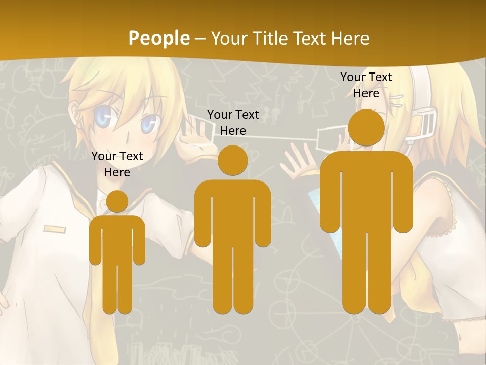 A Couple Of Anime Girls Standing Next To Each Other PowerPoint Template