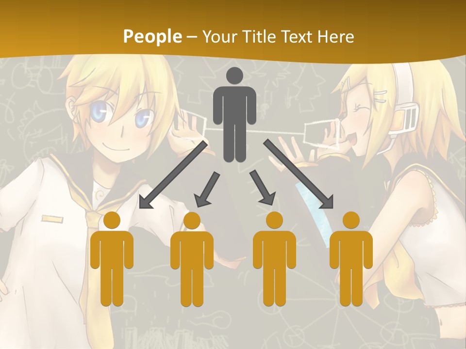 A Couple Of Anime Girls Standing Next To Each Other PowerPoint Template