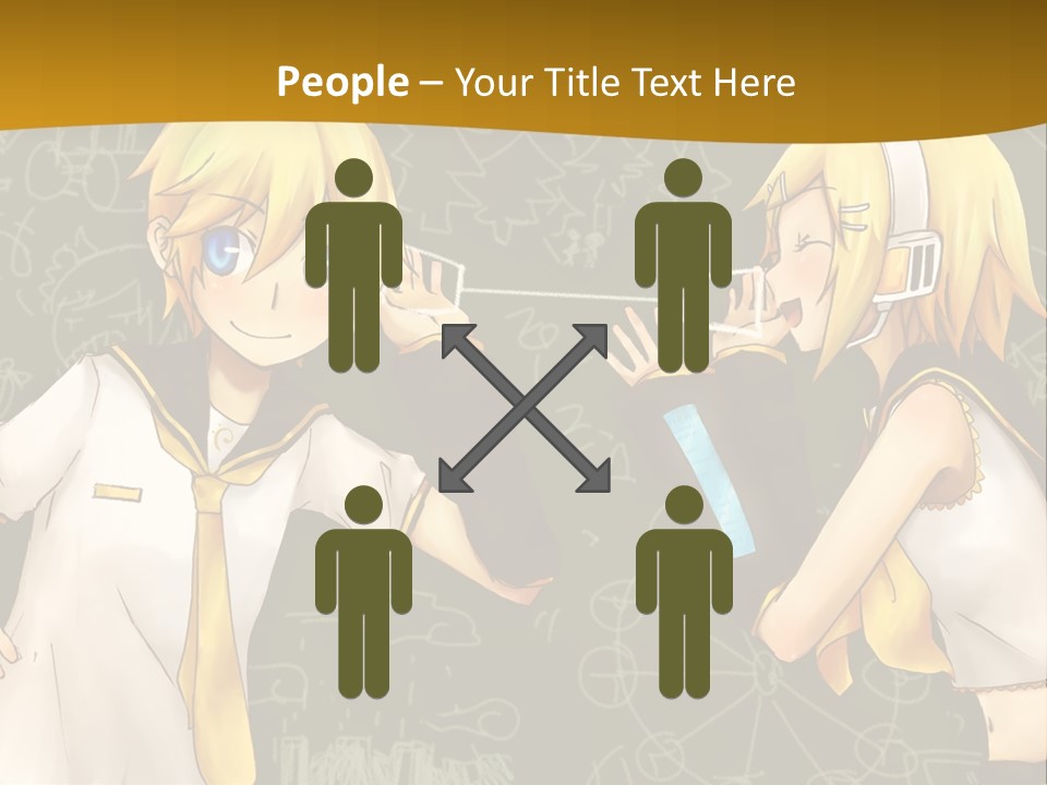 A Couple Of Anime Girls Standing Next To Each Other PowerPoint Template