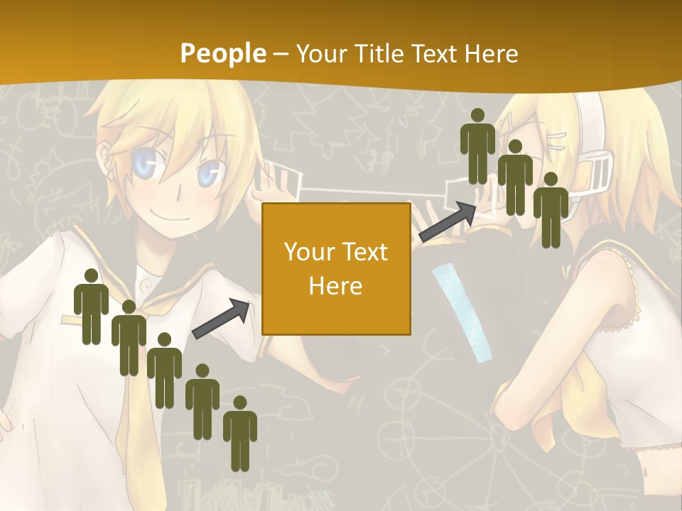 A Couple Of Anime Girls Standing Next To Each Other PowerPoint Template