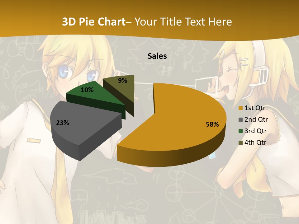 A Couple Of Anime Girls Standing Next To Each Other PowerPoint Template