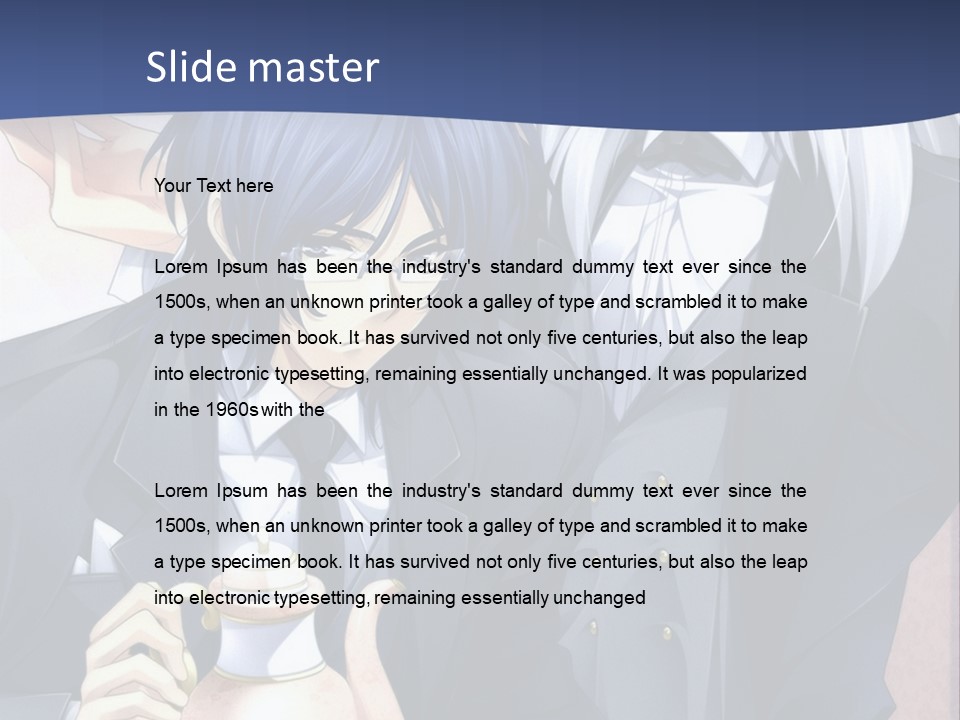 A Couple Of People Standing Next To Each Other PowerPoint Template