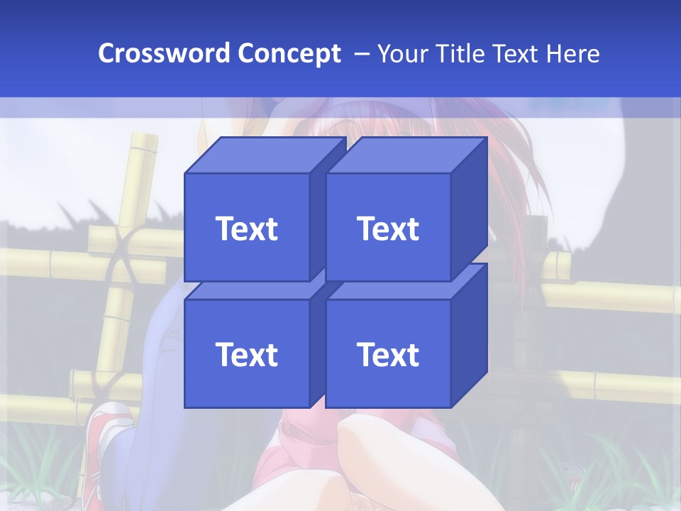 A Couple Of Anime Characters Sitting Next To Each Other PowerPoint Template