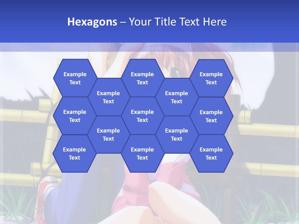 A Couple Of Anime Characters Sitting Next To Each Other PowerPoint Template