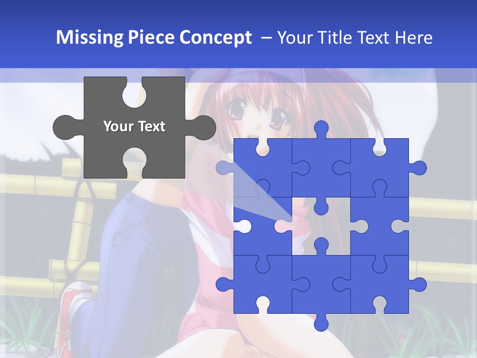 A Couple Of Anime Characters Sitting Next To Each Other PowerPoint Template