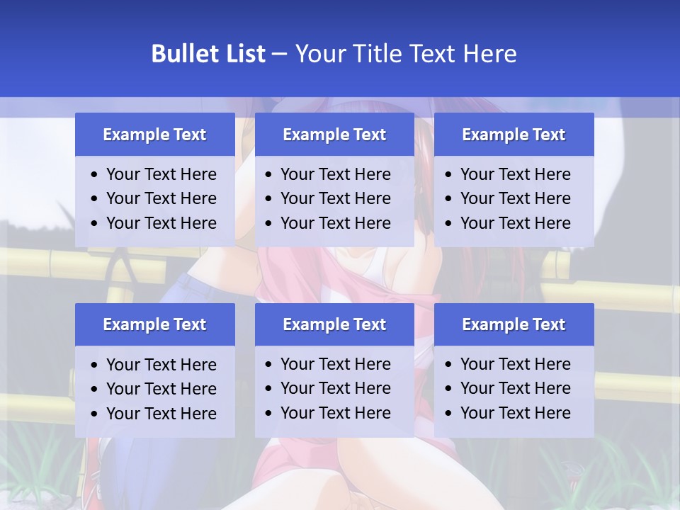 A Couple Of Anime Characters Sitting Next To Each Other PowerPoint Template