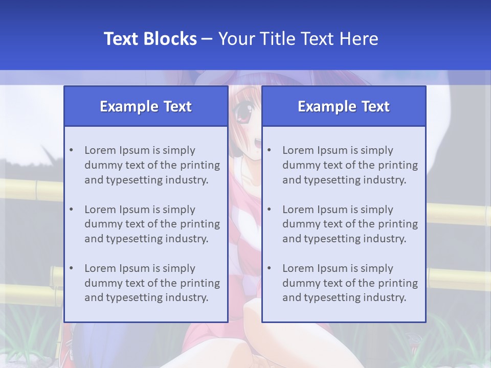 A Couple Of Anime Characters Sitting Next To Each Other PowerPoint Template
