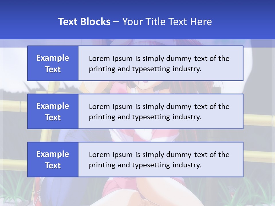 A Couple Of Anime Characters Sitting Next To Each Other PowerPoint Template