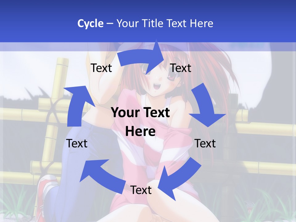 A Couple Of Anime Characters Sitting Next To Each Other PowerPoint Template