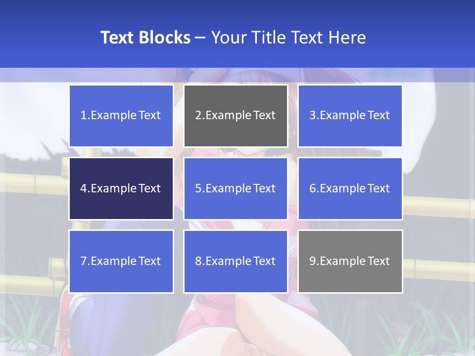 A Couple Of Anime Characters Sitting Next To Each Other PowerPoint Template