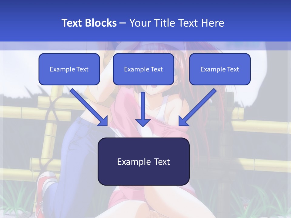 A Couple Of Anime Characters Sitting Next To Each Other PowerPoint Template