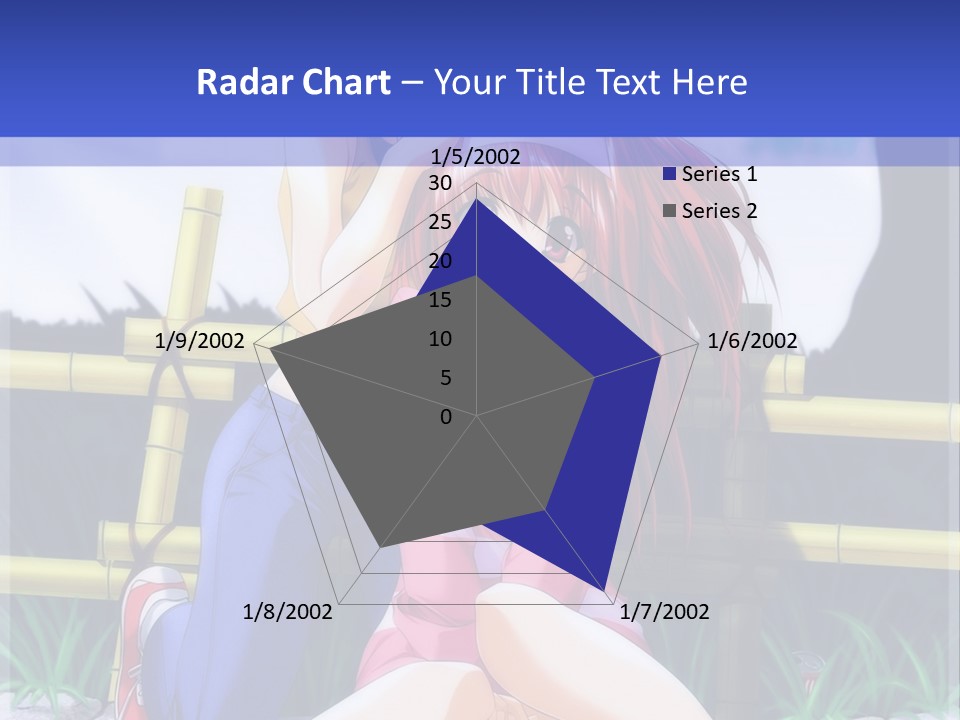 A Couple Of Anime Characters Sitting Next To Each Other PowerPoint Template