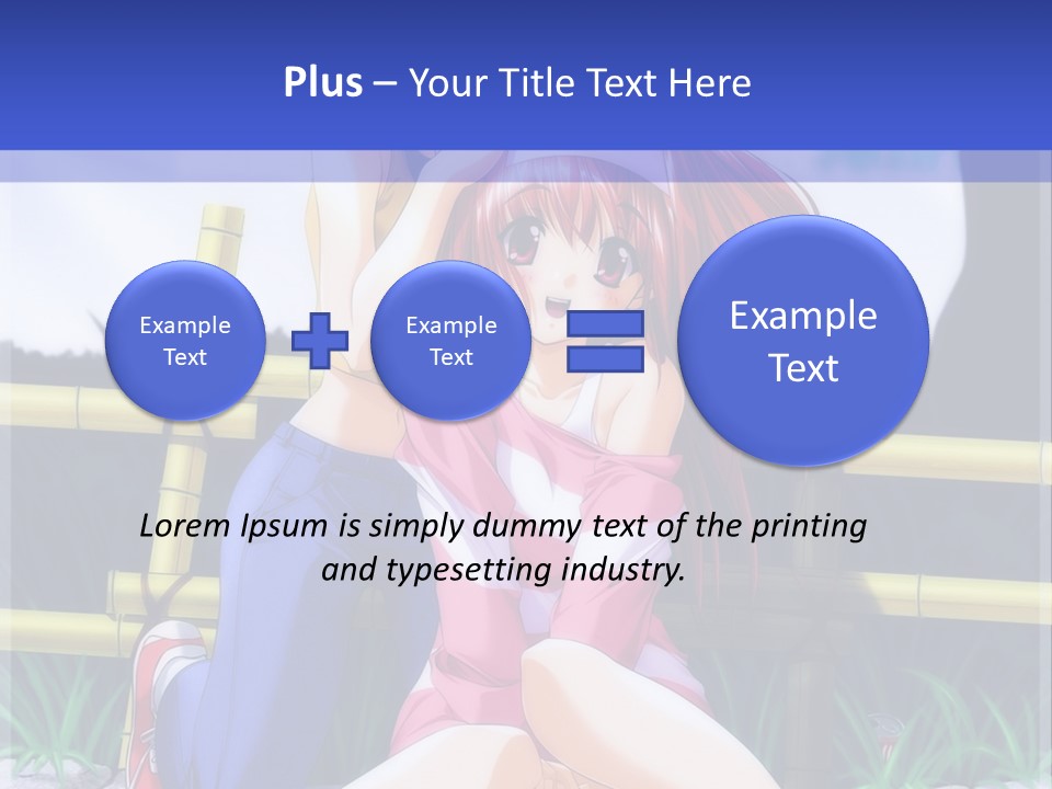 A Couple Of Anime Characters Sitting Next To Each Other PowerPoint Template