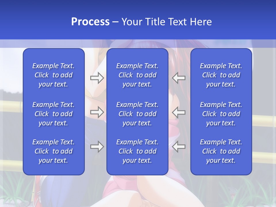 A Couple Of Anime Characters Sitting Next To Each Other PowerPoint Template