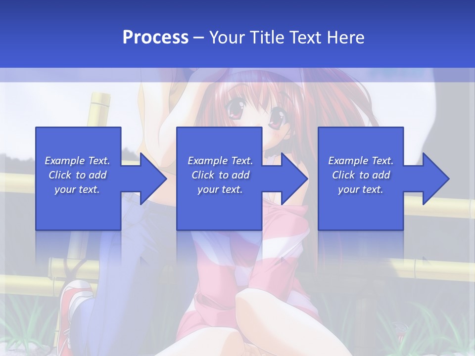 A Couple Of Anime Characters Sitting Next To Each Other PowerPoint Template