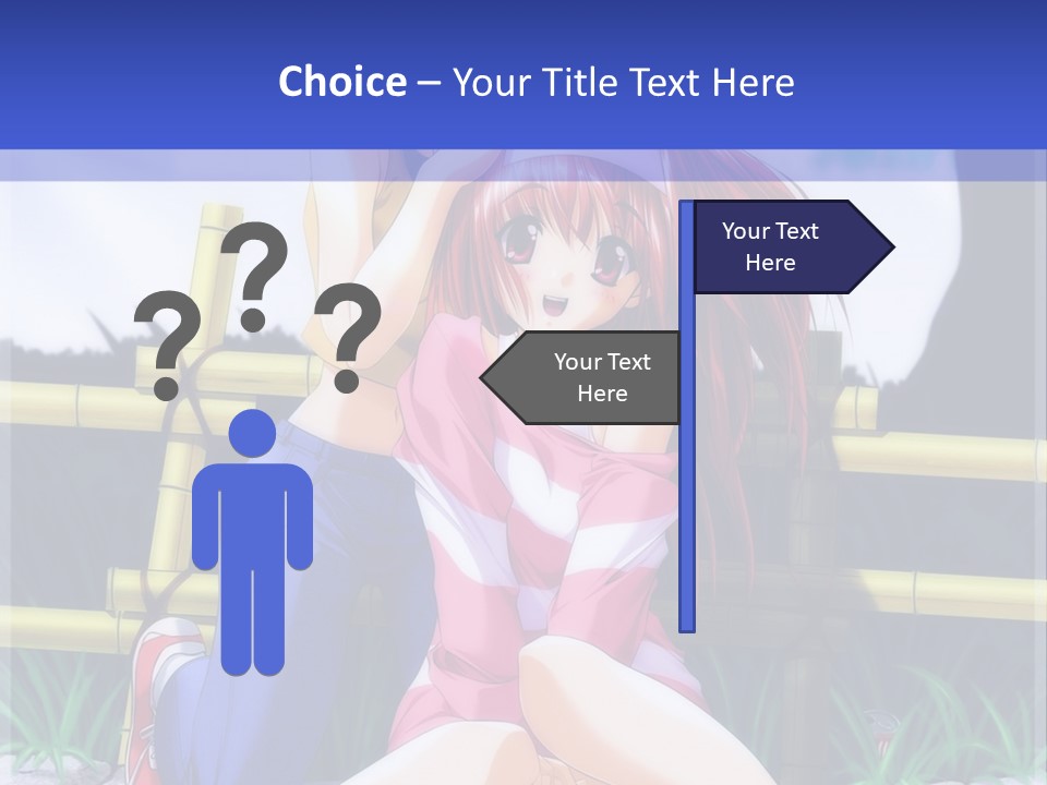A Couple Of Anime Characters Sitting Next To Each Other PowerPoint Template
