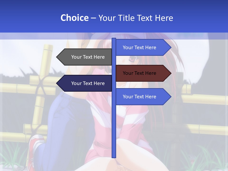 A Couple Of Anime Characters Sitting Next To Each Other PowerPoint Template
