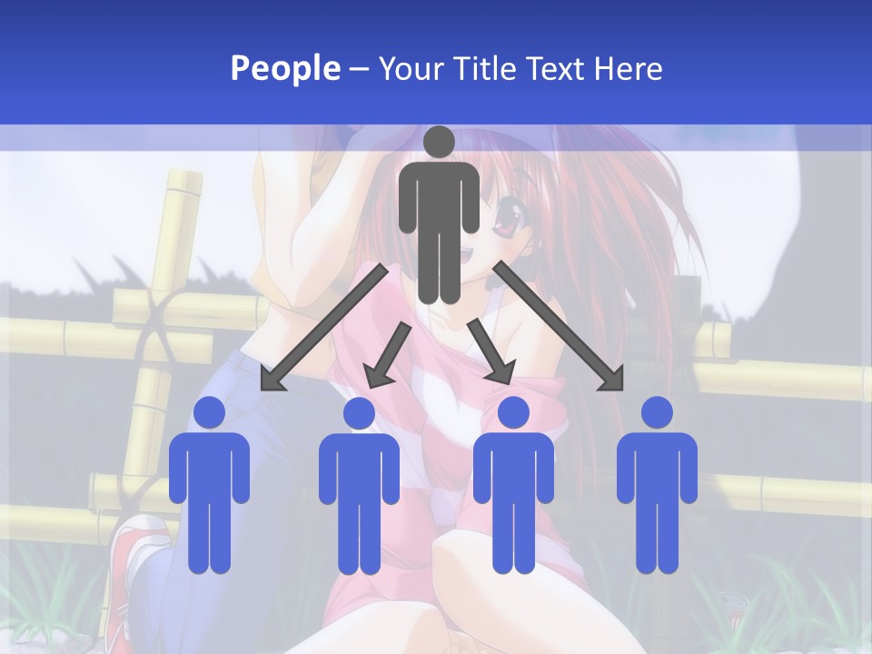 A Couple Of Anime Characters Sitting Next To Each Other PowerPoint Template