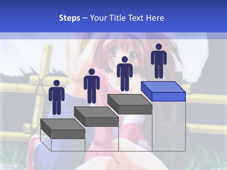 A Couple Of Anime Characters Sitting Next To Each Other PowerPoint Template