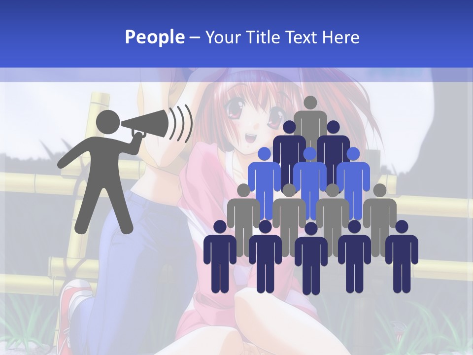 A Couple Of Anime Characters Sitting Next To Each Other PowerPoint Template
