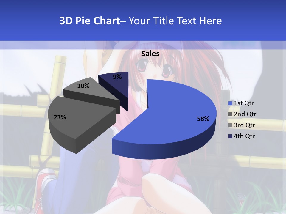 A Couple Of Anime Characters Sitting Next To Each Other PowerPoint Template