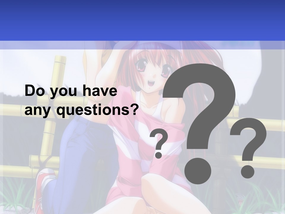 A Couple Of Anime Characters Sitting Next To Each Other PowerPoint Template