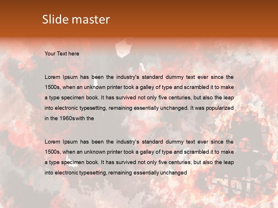 A Woman With Black Hair Standing In Front Of A Red And Black Background PowerPoint Template