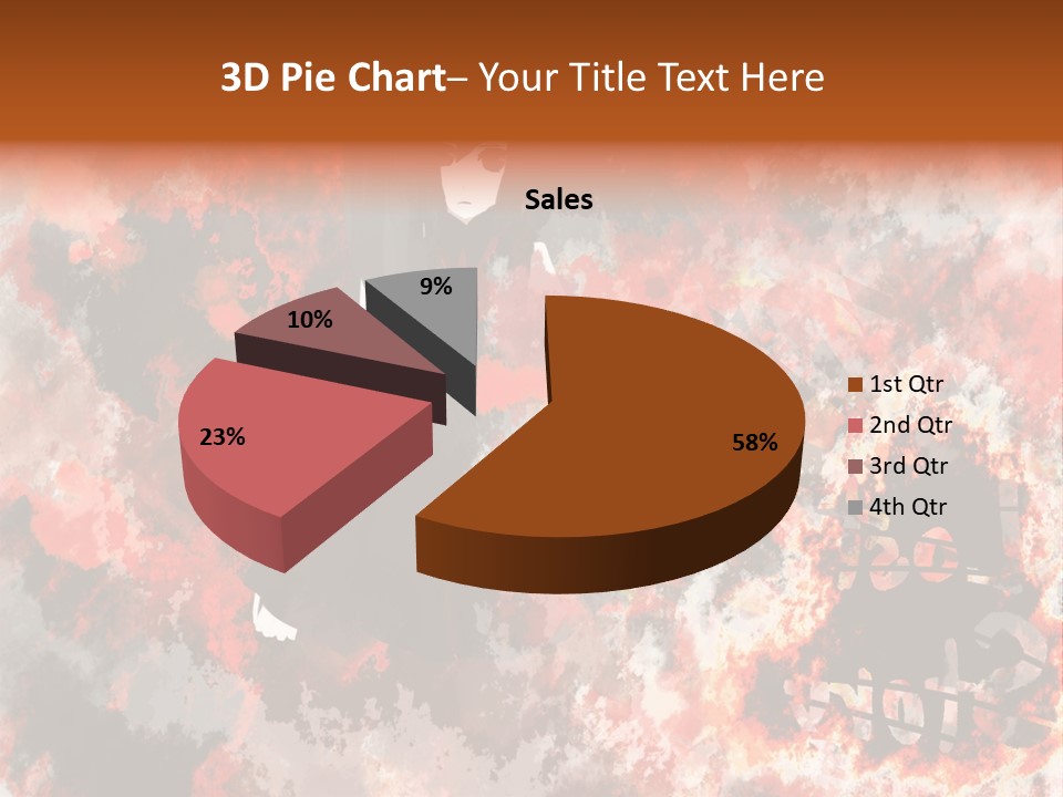 A Woman With Black Hair Standing In Front Of A Red And Black Background PowerPoint Template