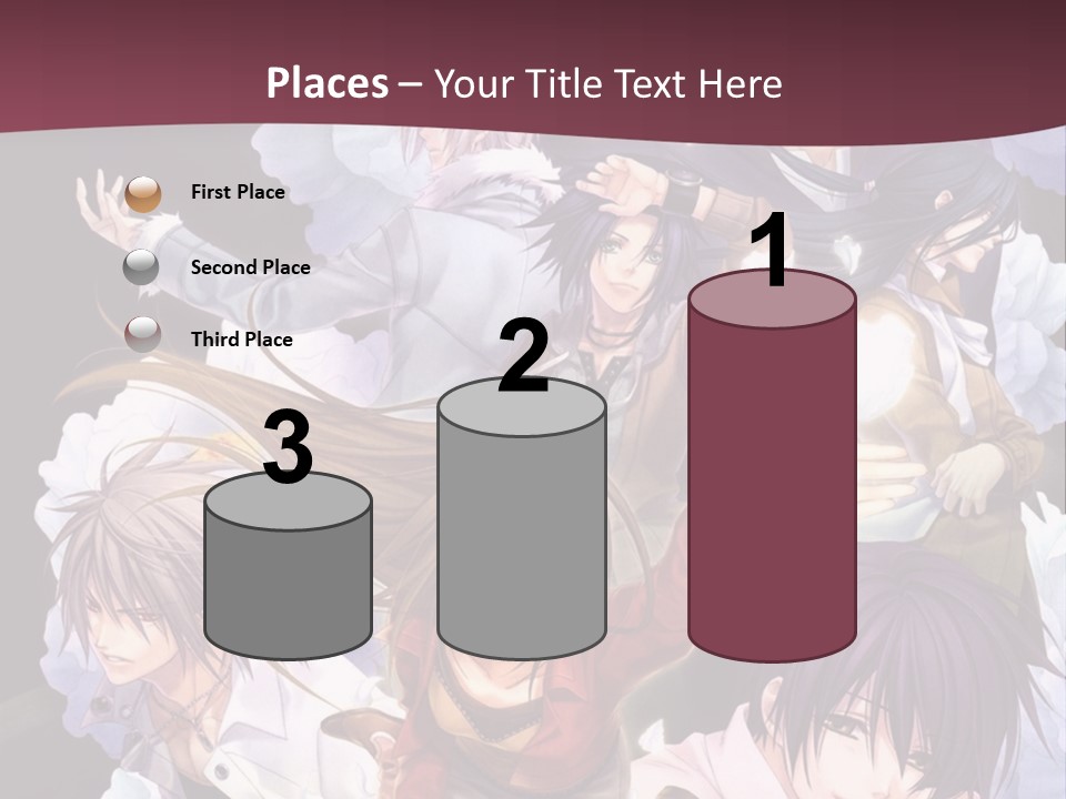 A Group Of Anime Characters With Flowers In The Background PowerPoint Template