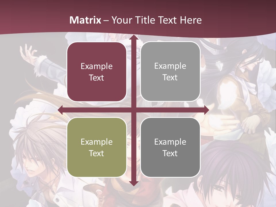 A Group Of Anime Characters With Flowers In The Background PowerPoint Template