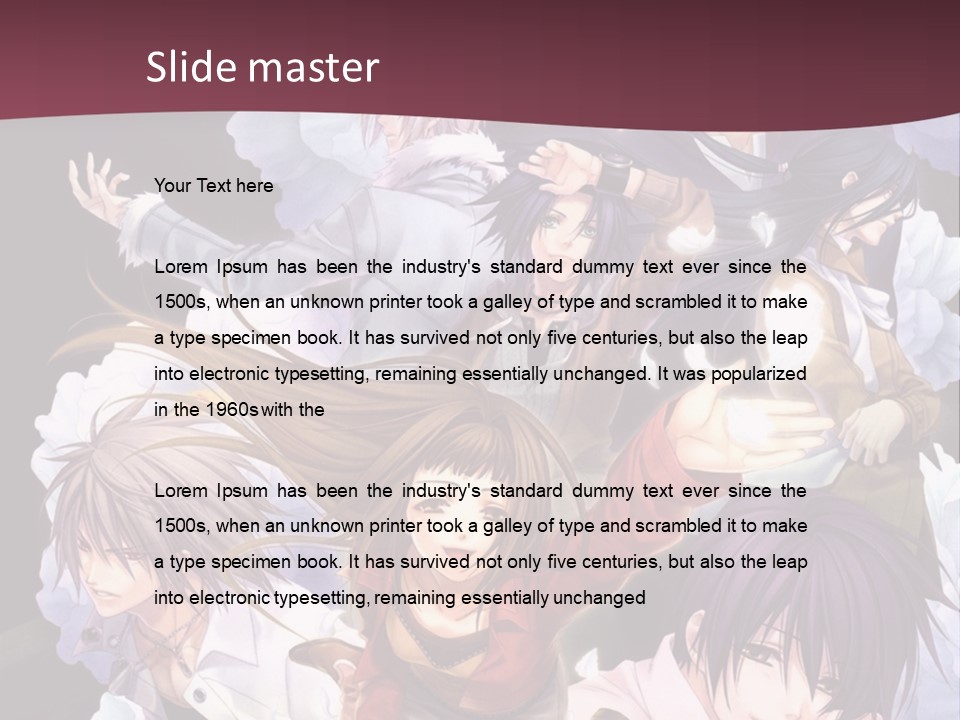 A Group Of Anime Characters With Flowers In The Background PowerPoint Template