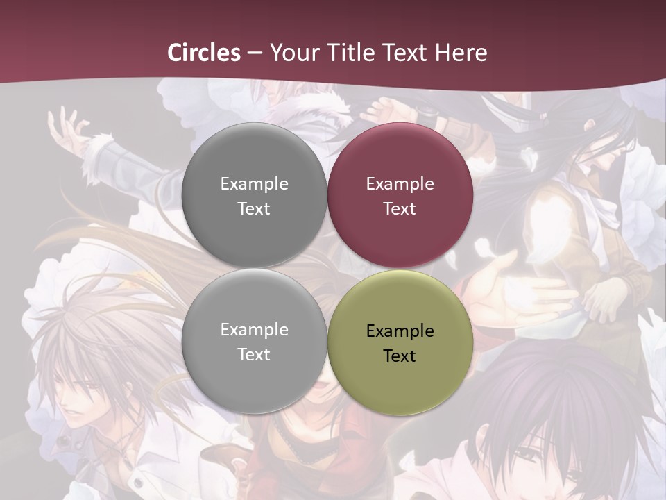 A Group Of Anime Characters With Flowers In The Background PowerPoint Template