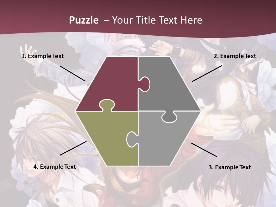 A Group Of Anime Characters With Flowers In The Background PowerPoint Template