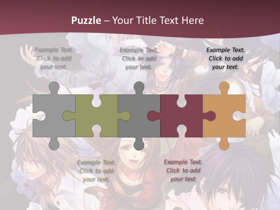 A Group Of Anime Characters With Flowers In The Background PowerPoint Template