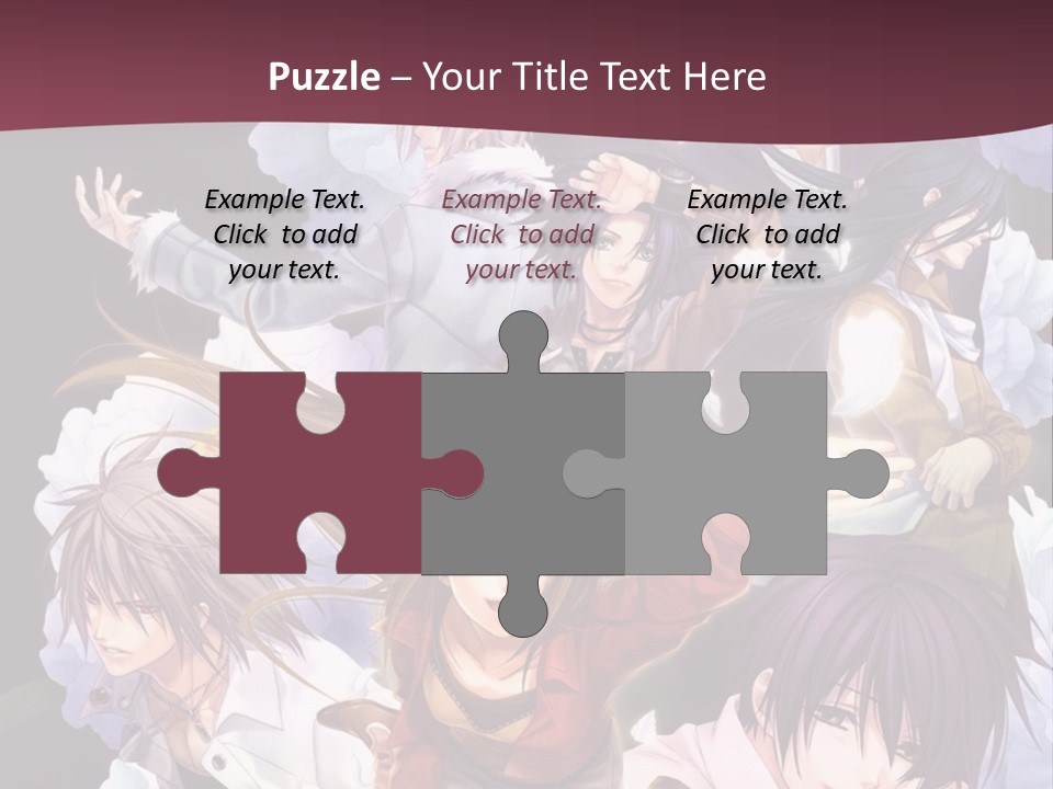 A Group Of Anime Characters With Flowers In The Background PowerPoint Template