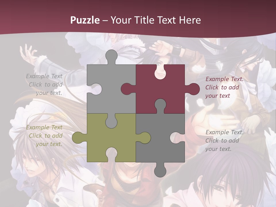 A Group Of Anime Characters With Flowers In The Background PowerPoint Template