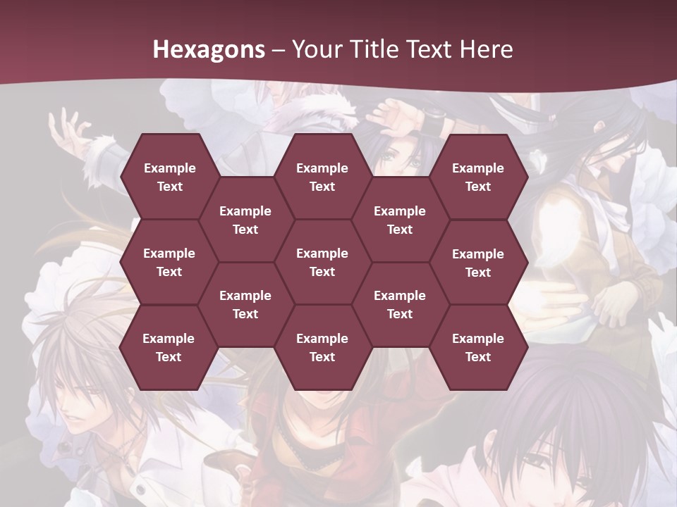A Group Of Anime Characters With Flowers In The Background PowerPoint Template