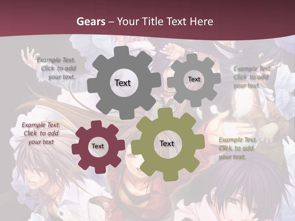 A Group Of Anime Characters With Flowers In The Background PowerPoint Template