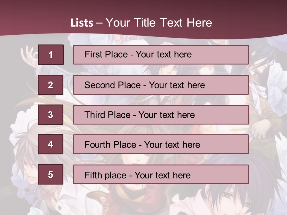 A Group Of Anime Characters With Flowers In The Background PowerPoint Template