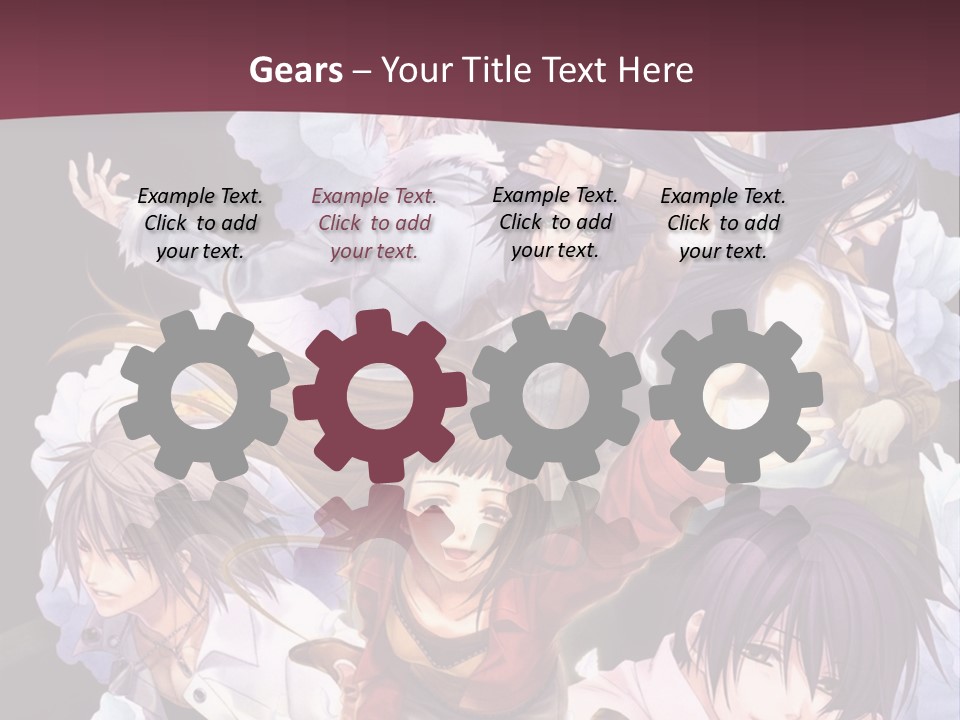 A Group Of Anime Characters With Flowers In The Background PowerPoint Template