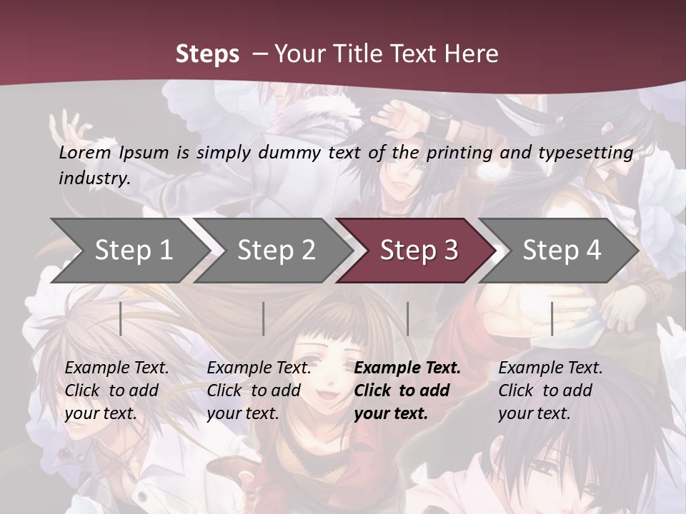 A Group Of Anime Characters With Flowers In The Background PowerPoint Template