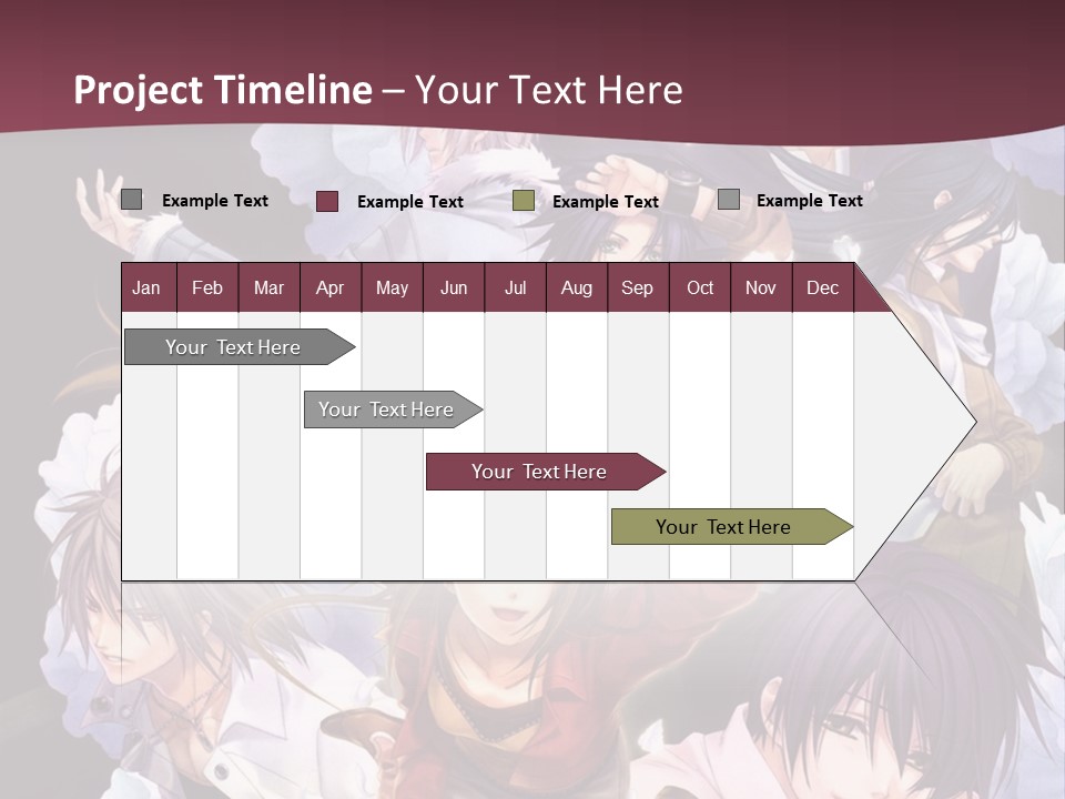 A Group Of Anime Characters With Flowers In The Background PowerPoint Template